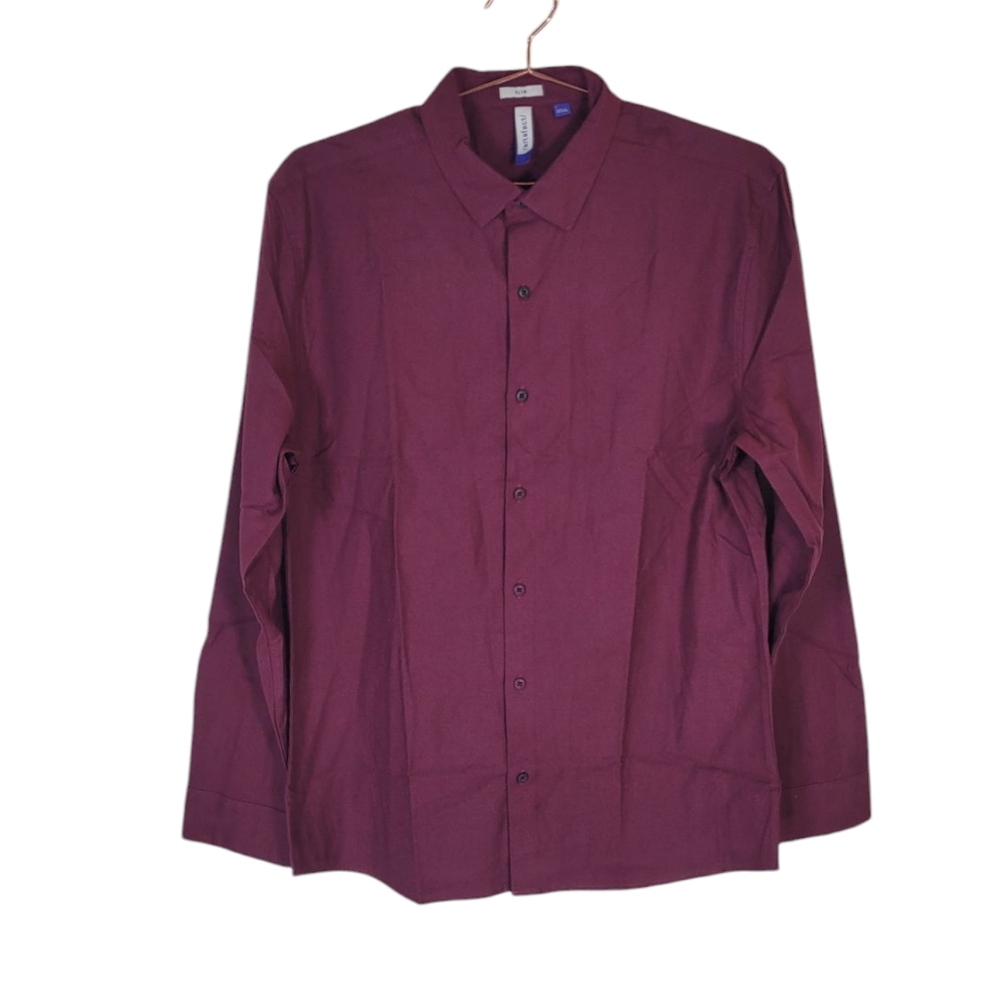 New ARTEFACT Slim Stretch Long Sleeve Button Front Shirt Size L